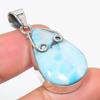 Natural Republic Larimar Gemstone 925 Solid Sterling Silver Pendant 1.75" T3y20