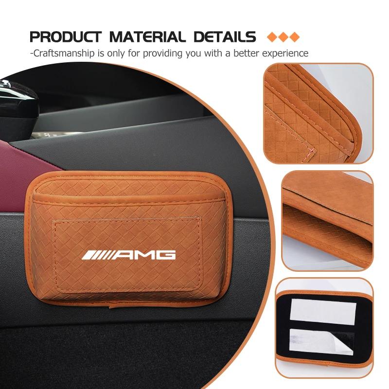 CDS1 Hot 2026 New For Benz Car Door Sticky Storage Pocket Seat Back Organizer Bag For Mercedes Benz AMG A B C E S G Class W201 W210 W