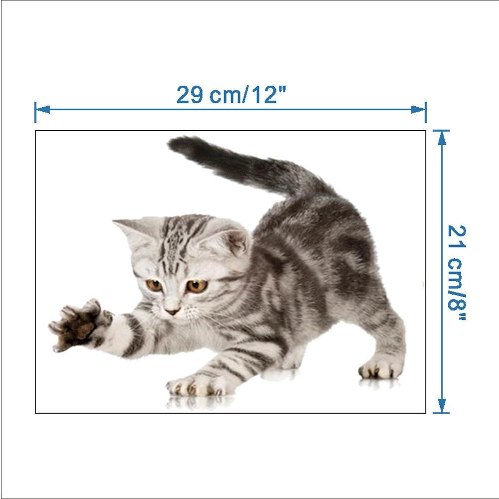 3D Cartoon Cats Toilet Wall Stickers For Kids Baby Rooms Poster Home Decor Cute Animal Cat PVC Self-adhesive Art