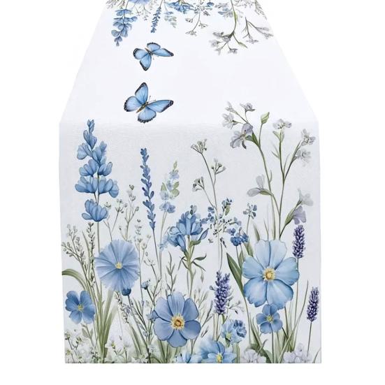 Весенняя цветочная скатерть-дорожка, цветущие цветы, столовое белье, тюльпан, моющаяся скатерть для дома, фермерского дома, обедов, вечеринок, украшение