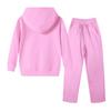 Kids' Plush Long Sleeve Long Pants Loose Pullover Bow Print Hoodie Set