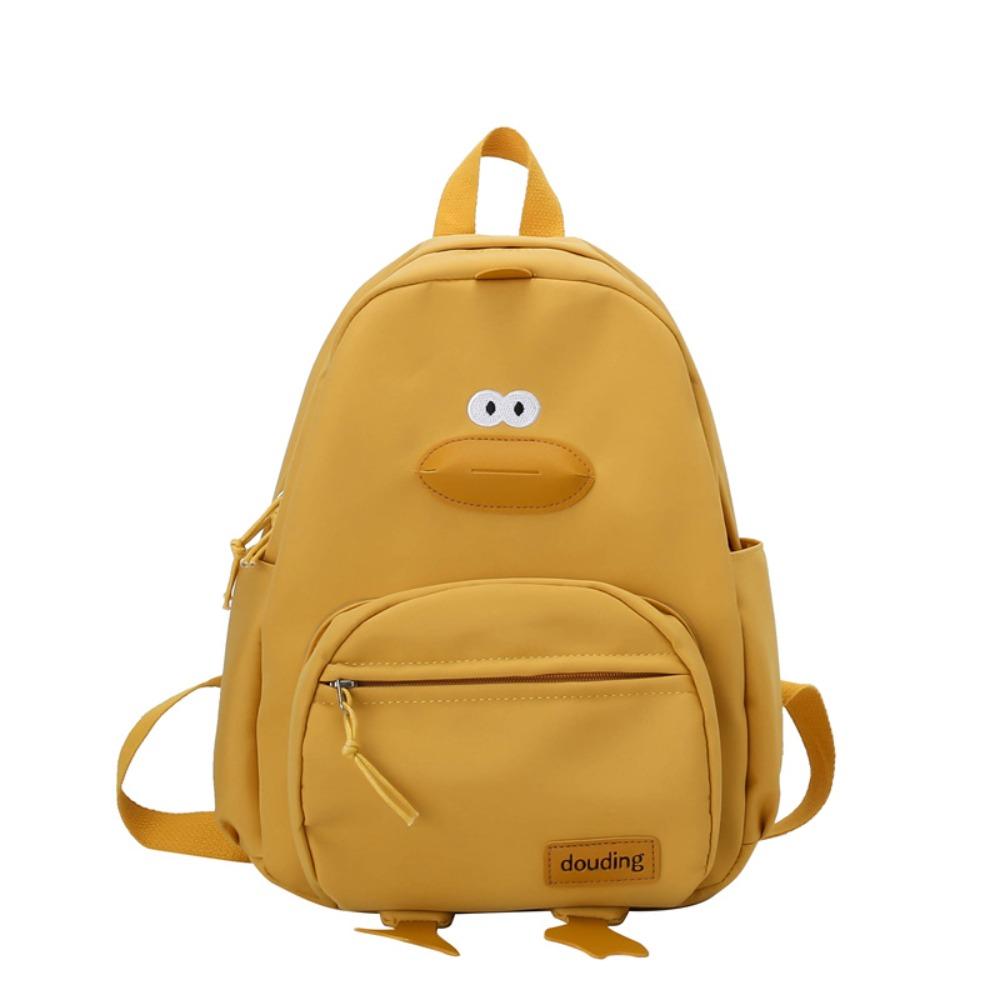Nylon Toddler Backpack Zippered Student School Bag Cartoon Duck Backpack Kindergarten