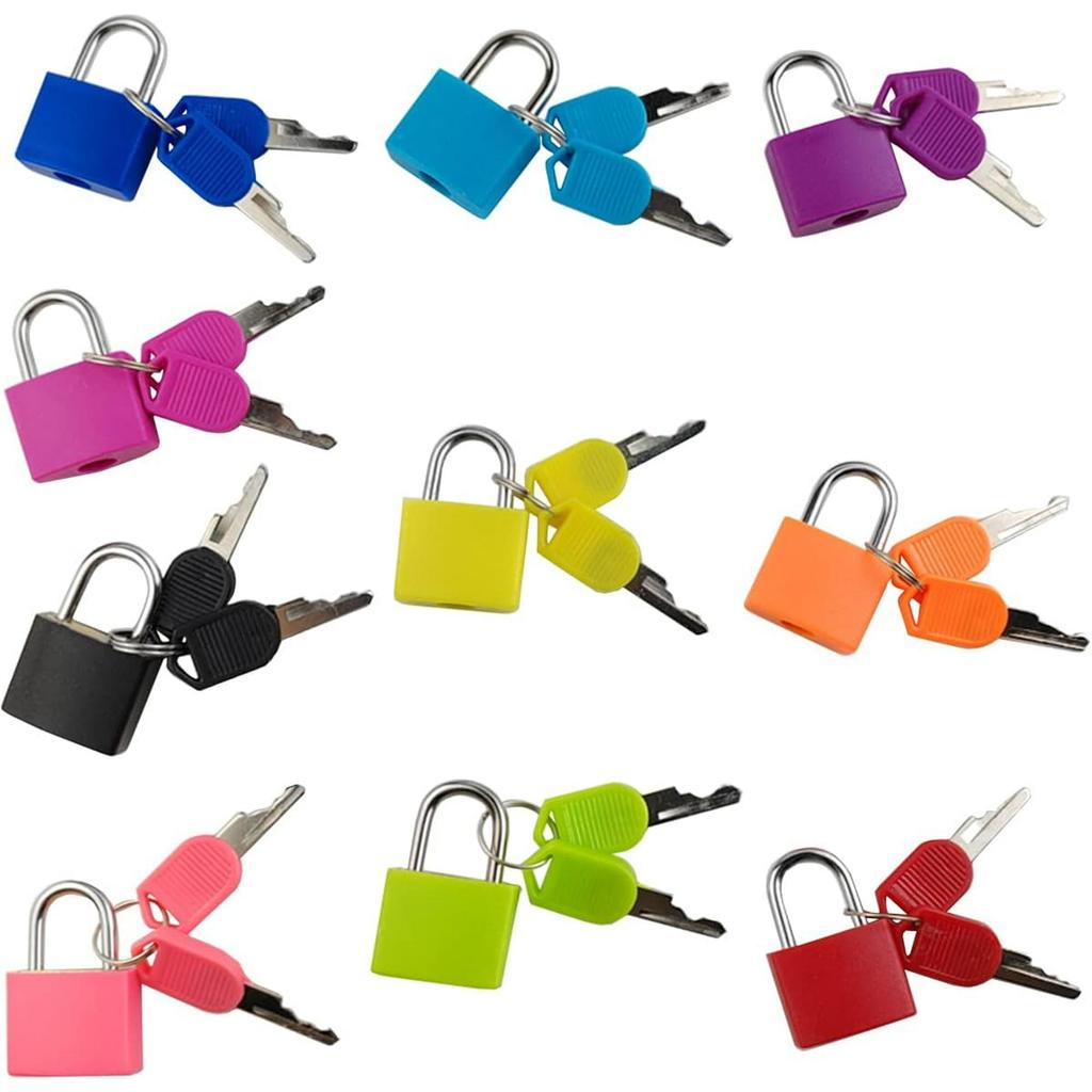 Mini Padlock with Key (23 mm), 10 Units.