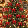 12Pcs/Set Creative Christmas Bowknot Pendant 3D Bowknot Hanging Pendant  Party Supplies