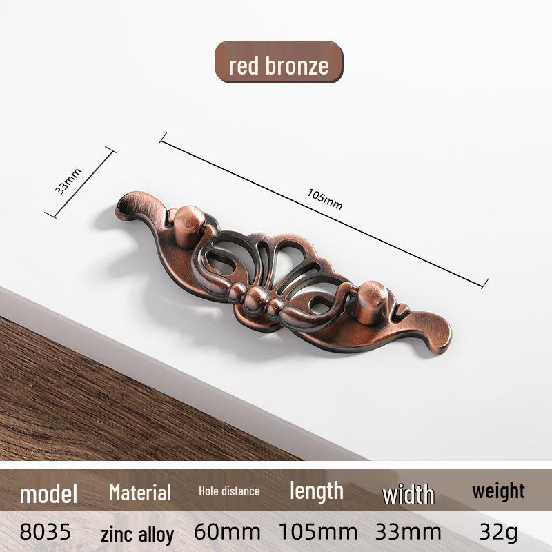 Античная сине-красная бронзовая европейская классическая кухонная мебельная ручка-кольцо