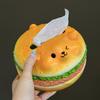 Figure Model Burger Dog Tissue Box Decorative Hamburger Fun Tissue Box  Home Decoration