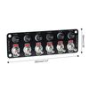 Rockers Switch, 6 Gang Round Rockers Switch Panel, Waterproof Easy-to-Install 12V 24V Switch 10A Fuses for Boats