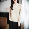 Women's Fashion Casual Fall Winter Solid Color Print Long Sleeve O-Neck Sweaters