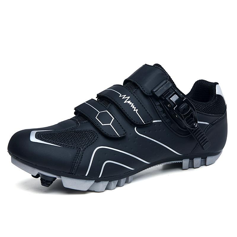 Unisex Reflective Self-Locking Cycling Shoes with Non-Slip Hard Sole for Road and Mountain Biking
