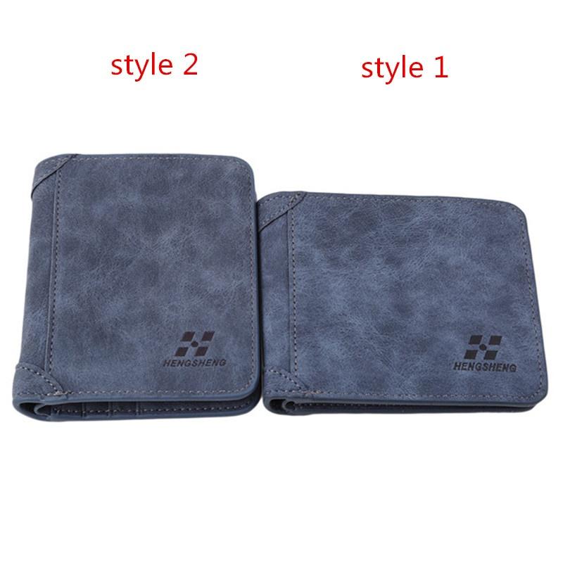 Men Pu Leather Id Credit Card Holder Clutch Bifold Coin Purse Wallet Pockets