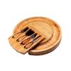 Bamboo Cheese Pizza Board with Fork Cutlery Set Dinner Plates Western Food Tray  Vegetable Fruit