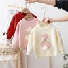 Girls' Sweater Rabbit Fashionable Little Girls' Winter and Autumn Wear Plush Children's Sweater Baby Knit