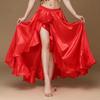 2023 Satin Belly Dance Skirt with Single Side Slit for Indian Dance & Nightclub Performances