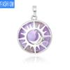 National Style Natural Crystal Pendant Hollowed Out Moon Sun Necklace Pendant Aura Energy Semi Gem
