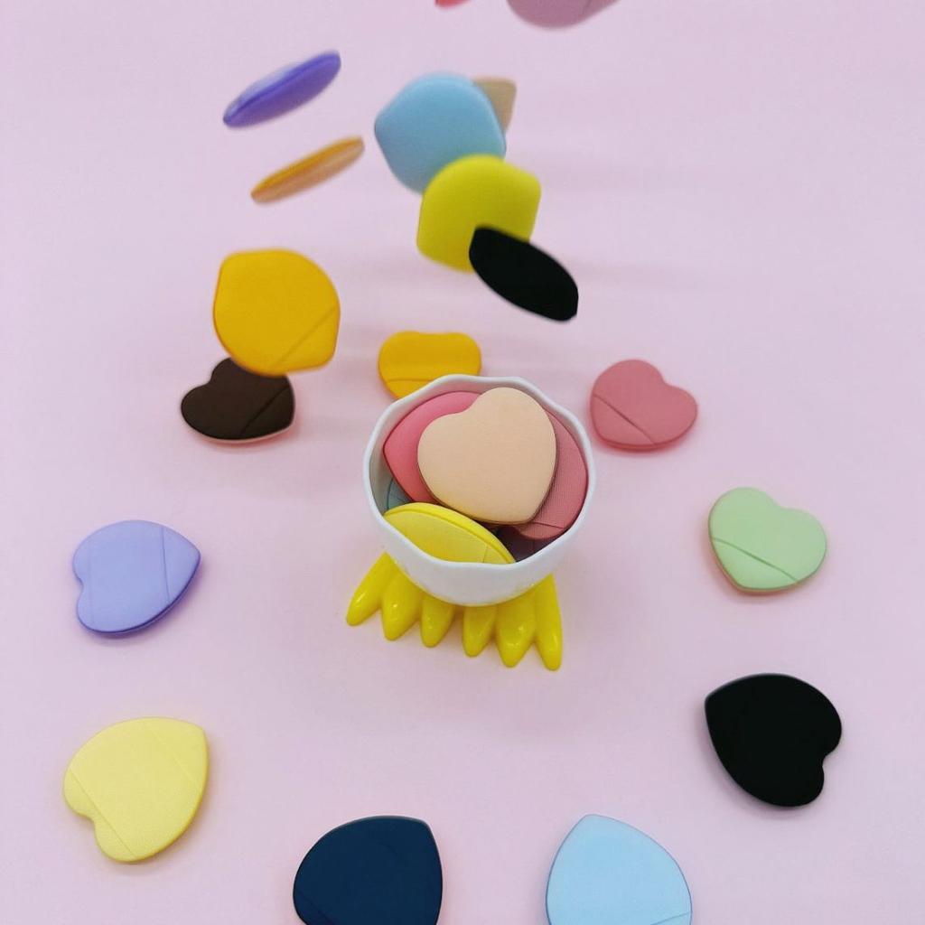 SENKA Private Label LOGO New Finger Mini Air Cushion Puff Concealer Makeup Sponge Water Droplets Heart Lemon Fingertip Puff