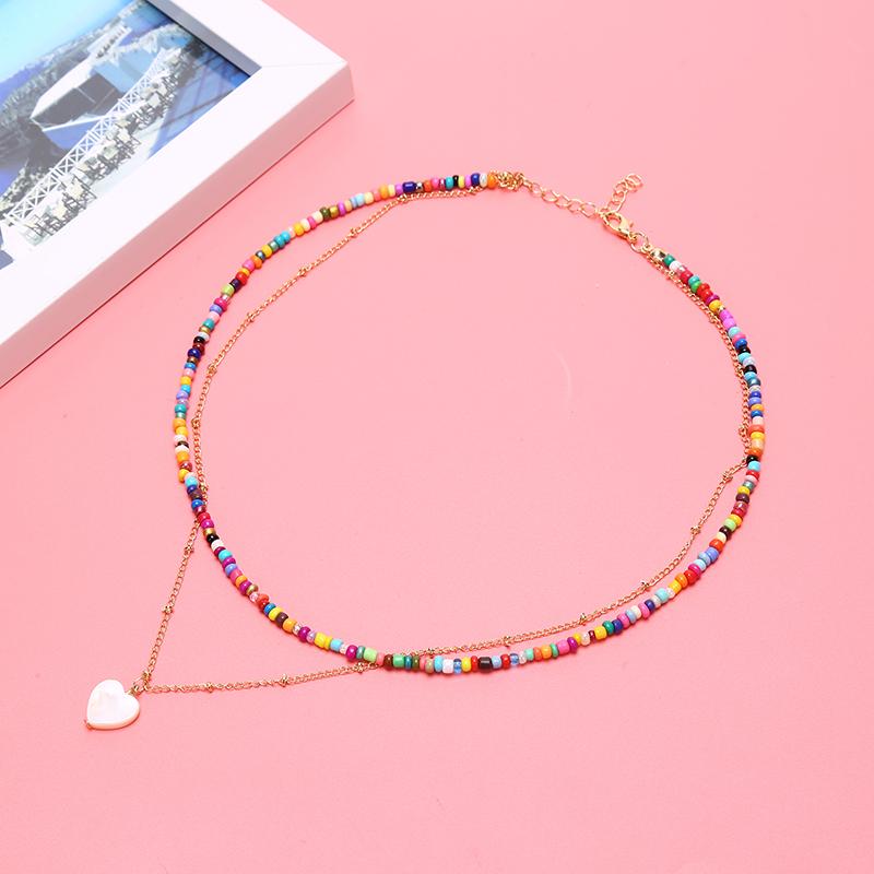 Богемные женские разноцветные бусины ручной работы ожерелья с любовью ювелирные изделия подарок