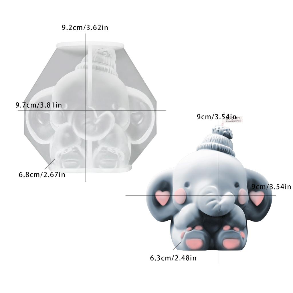 Креативный 3D-стампо для животных, силиконовый милый слон, молды Velas, литье мыла, принадлежности для изготовления свечей, гипсовый орнамент