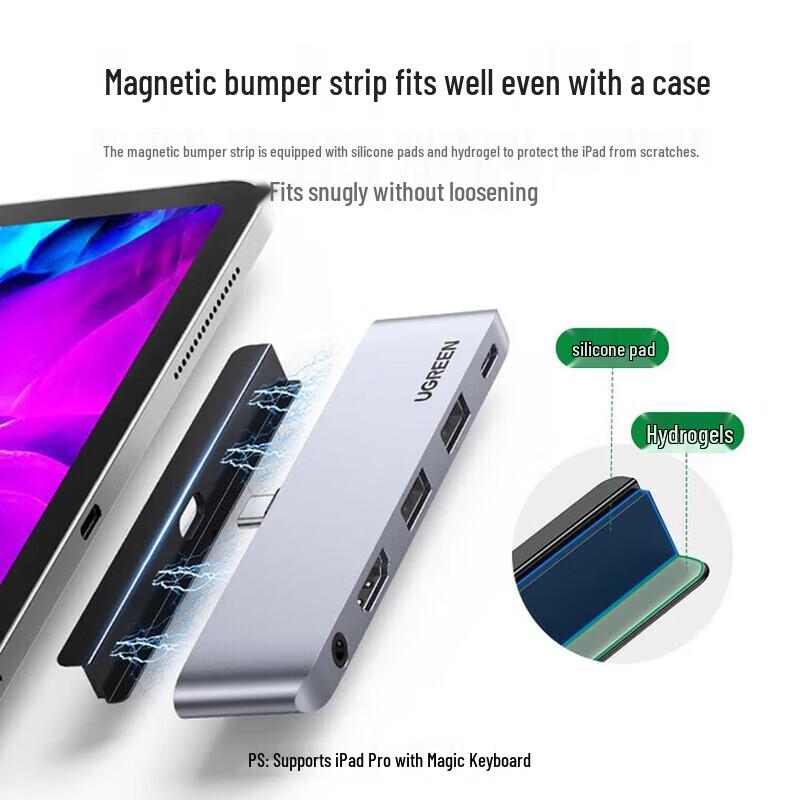 Ugreen USB-C к 3,5 мм Аудио и Мультипортовый Адаптер CN вилка (адаптер в комплекте)