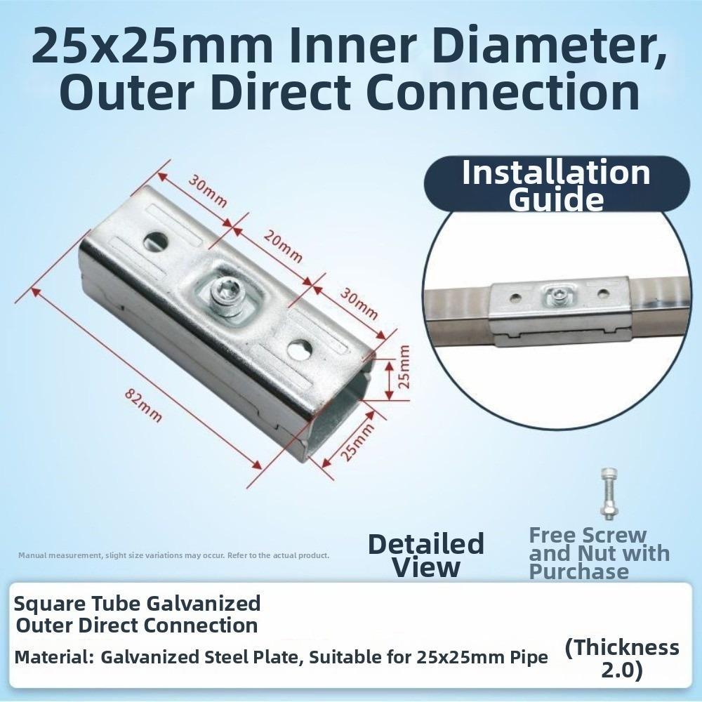 Adjustable Pipe Joint Buckle Non Welding Elbow Fixed Buckle New Square Tube Connector Railing