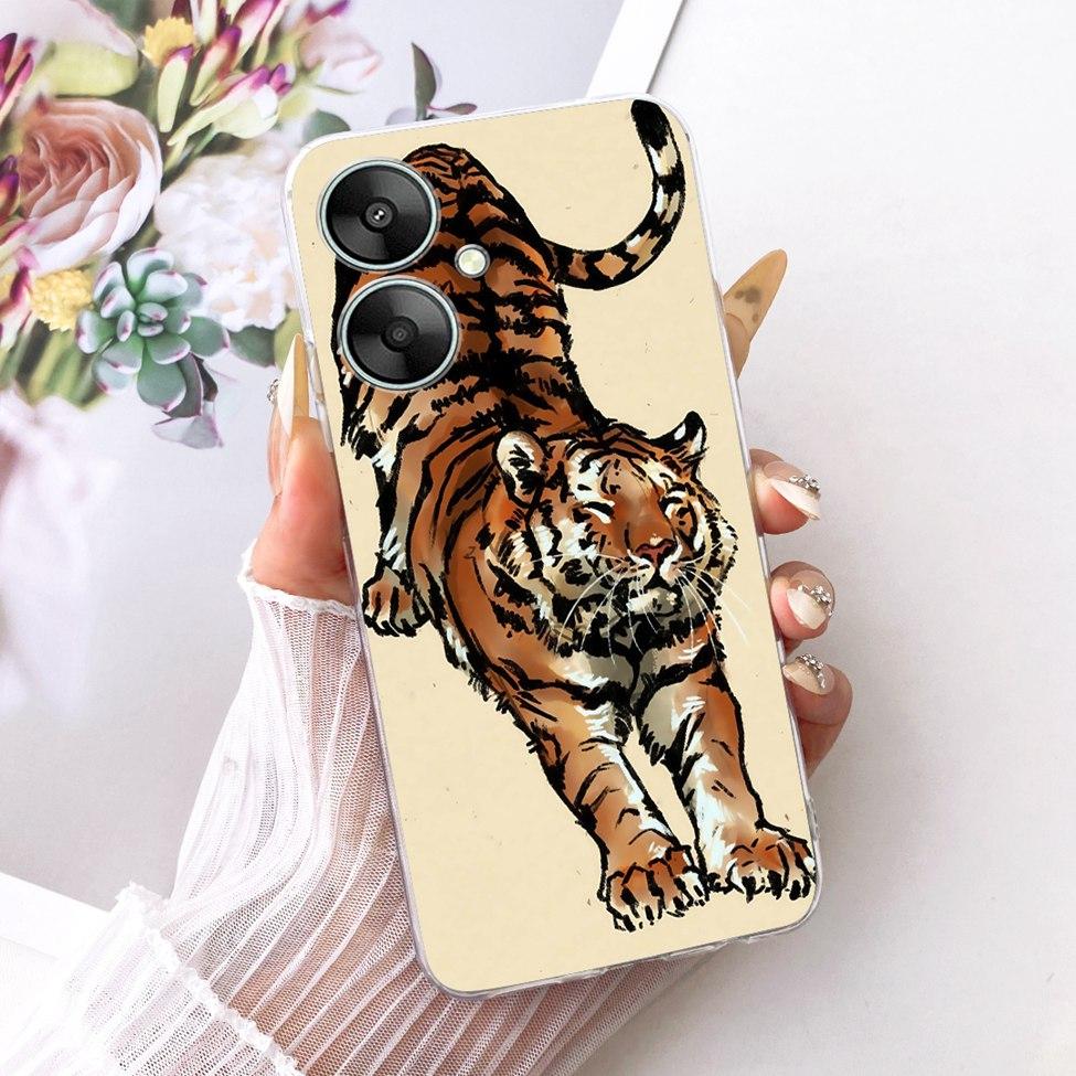 Clear Casing For Redmi 13R 5G Cover For Redmi 13C 5G Case Cute Cat Luxury Fashion Butterfly Funny Painted