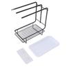Sponge Holder with Drain Pan Quick Drying Hollow Bottom Rustproof Dishcloth Drying Rack for Kitchen