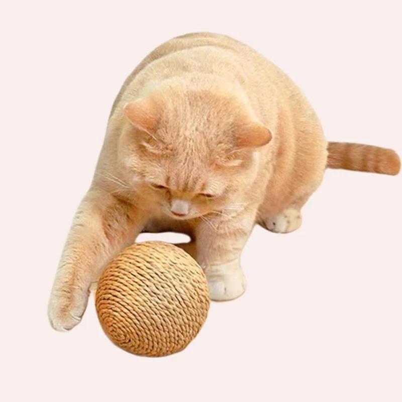 8cm Bite-Resistant Cat Scratching Ball Interactive Kitten Toy with Crinkle Sound for Cats Chasing & Play Interactive Boredom Relief Pet Supplies