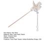 Chinese Style Faux Pearl Tassel Hair Stick Hollow Butterflies Shape Elegant Lady Back Head Hair Chopstick Headdress Hair Accessories