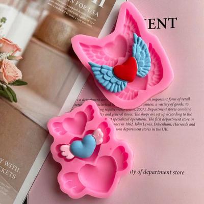 Легкая форма для выпечки, устойчивая к высоким температурам, креативная форма для дня Святого Валентина с крыльями ангела и сердцем, сделай сам, форма для шоколада