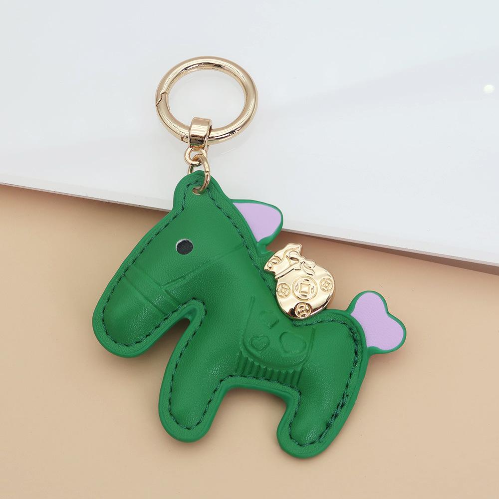 Women's Bag Charm Decoration Bag Pendant Cartoon Rocking Wooden Horse Women's Leather Bag Charm Key Chain Cute Bag Accessories Gifts