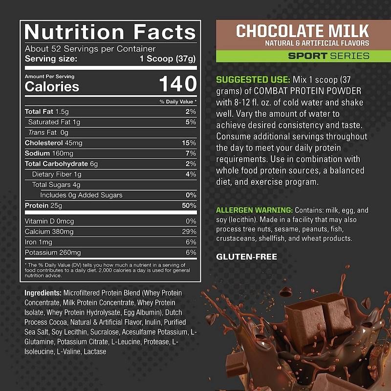 Muscle Farm Combat Protein Powder Drink Mix Chocolate Milk, 1.81kg, 1 Piece