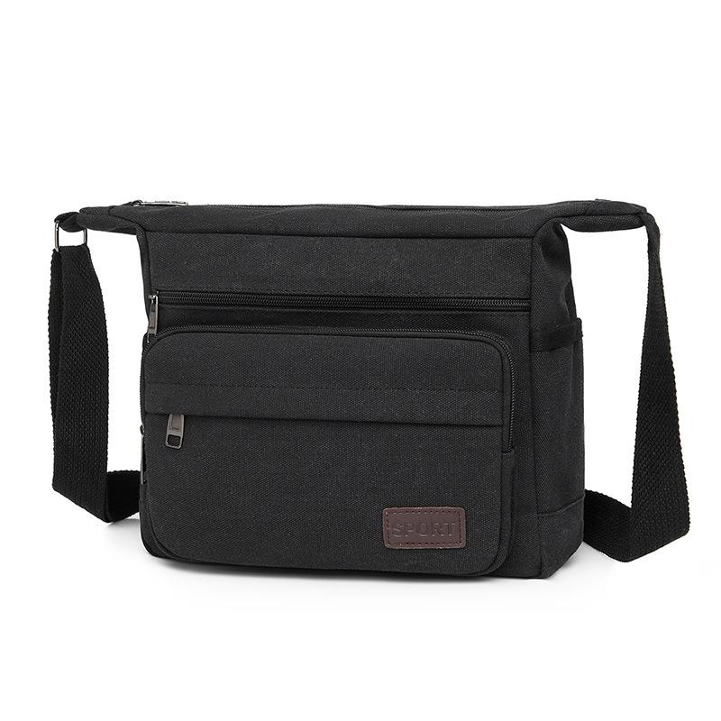 Новая холщовая сумка через плечо, мужская сумка-мессенджер, вместительная, с несколькими отделениями