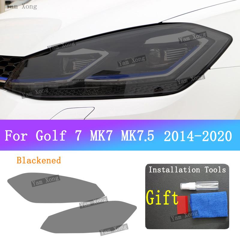 Для Volkswagen VW Golf 7 MK7 7.5 -2014 Автомобильная Черная Защитная от Царапин Пленка на Фары и Задние Фонари, Прозрачная Защитная Пленка на Фары и Задние Фонари