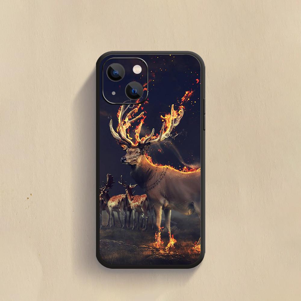 Animal Deer Antlers Phone Case For iPhone Samsung Galaxy Redmi Xiaomi Oppo OnePlus Note S A 7 8 9 10 11 12 13 14 20 21 22 23 53 54 Pro Max Plus Ultra
