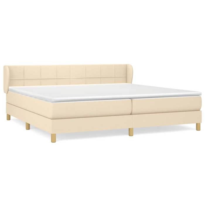Maison Exclusive - Sommier à lattes de lit avec matelas Crème 200x200 cm Tissu