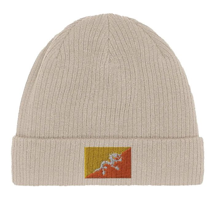 Bonnet Drapeau Bhoutan En Beige