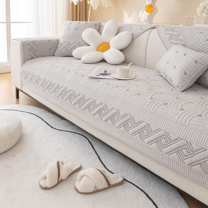 Универсальная хлопковая стеганая тканая диванная подушка Four Seasons, современная простая нескользящая диванная подушка с вышивкой, полотенце