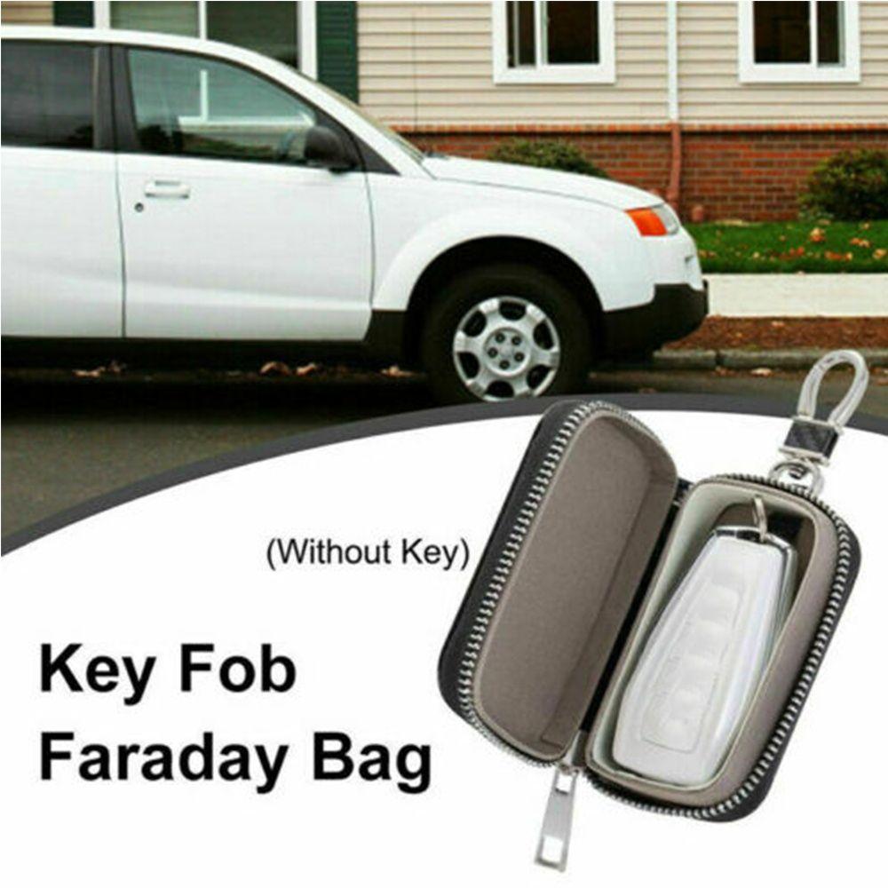 Portable PU Zipper Bag Faraday Cage Signal Blocker Case Car Key Signal Shielding RFID Blocking Bag