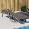 VidaXL Sun Lounger with Cushion Grey 60x199x42 Cm Braided Resin, Sunbed, Reclining Lounger, Daybed 368259