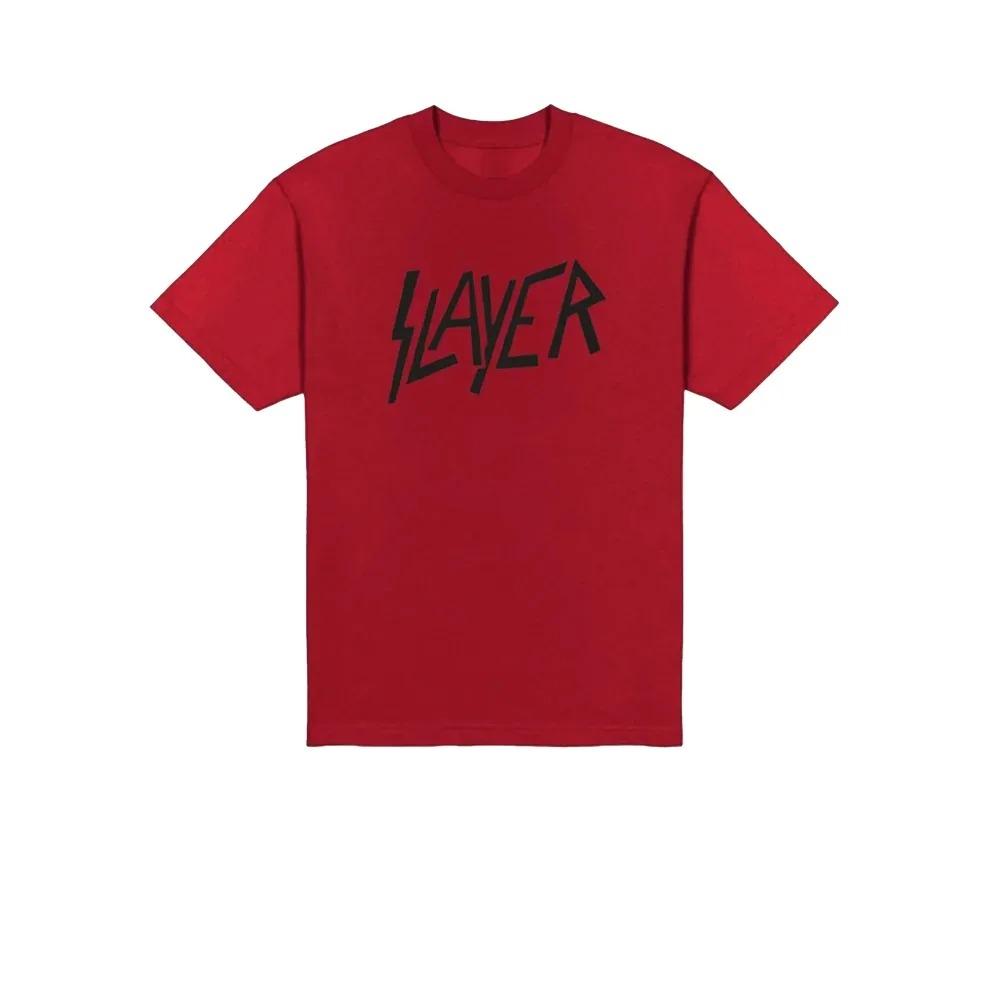 Футболка с классическим логотипом Slayer Thrash Metal Легендарная рок-группа Красная Унисекс Свободная Повседневная футболка