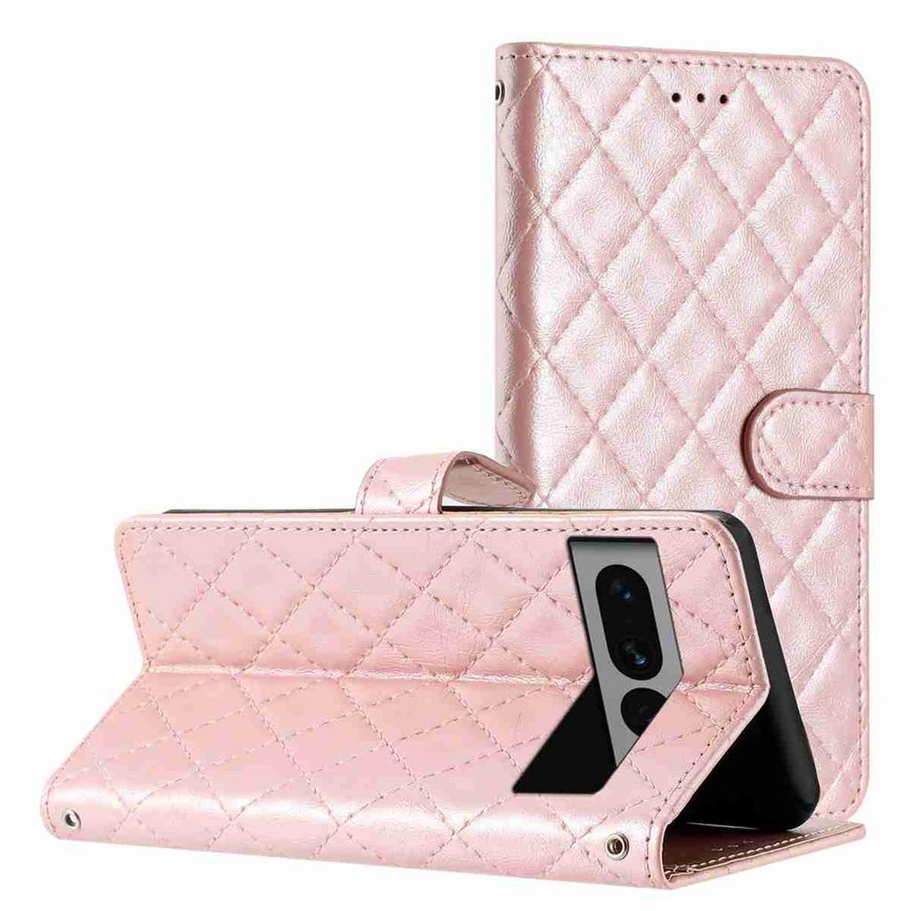 Quilted Pattern Faux Leather Wallet Case for Google Pixel 6 /Pixel 7 /Pixel 8 /Pixel 9 /Pixel 10 Series...360° Protection with Card Slots & Stand