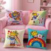 Мультяшная наволочка R-Rainbow Brite Дышащая льняная наволочка Летняя Без запаха Экологичная Скрытая молния Стирка