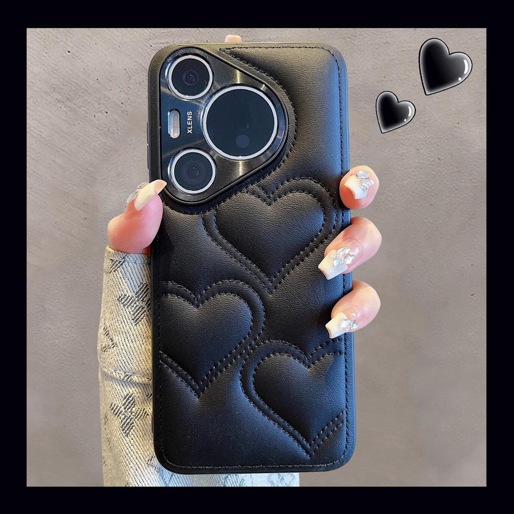 Suitable for Huawei MATE70P Mobile Phone Case Small Fragrance Style Leather Pura70 Metal Mirror Anti-fall Mate60p Protection Case