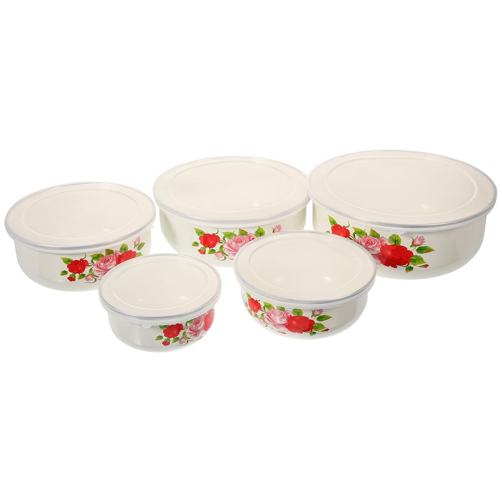 Эмалированная миска для лапши быстрого приготовления, металлические миски с крышками, эмалированная посуда, рамен, пригодный для использования в микроволновой печи