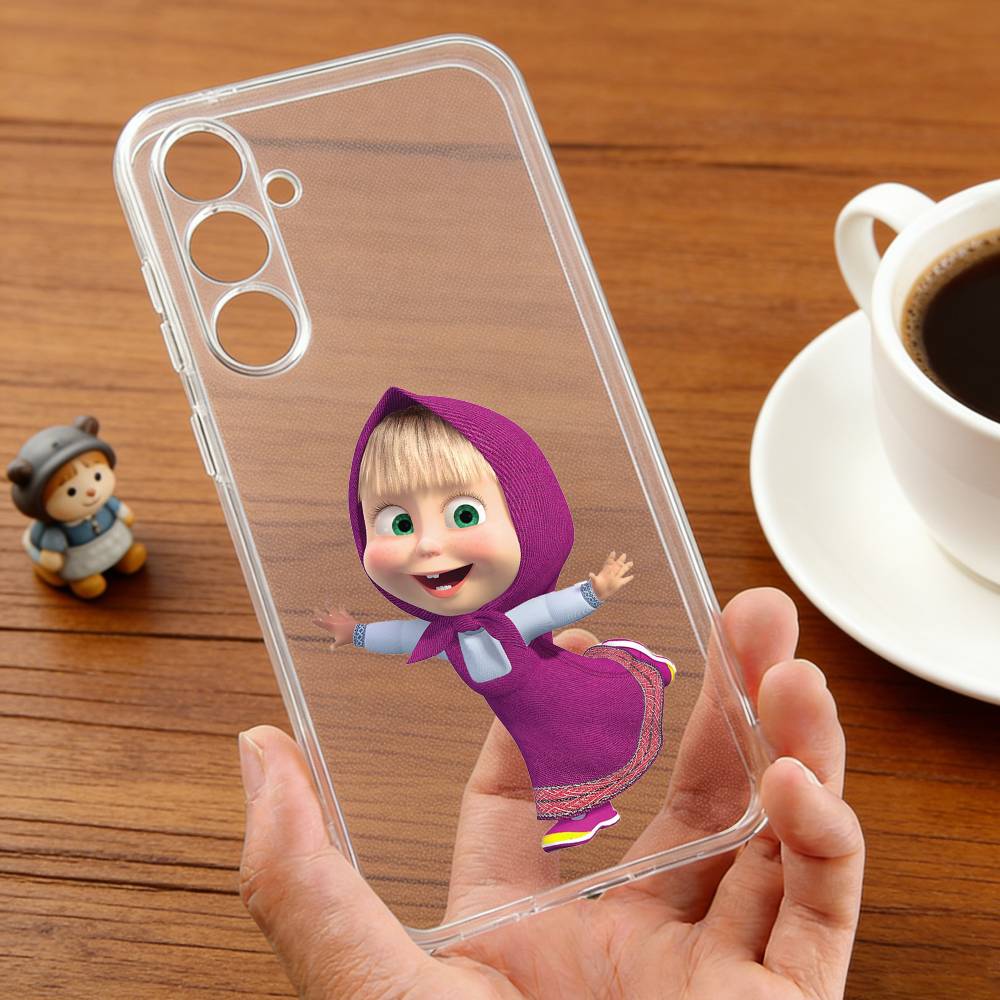 C-Милая М-М-Маша и Медведи Чехол для телефона Для Samsung S30,23,21,22,20, FE lite,S10,9,8,7 PIus Note20ultra Мягкий Прозрачный