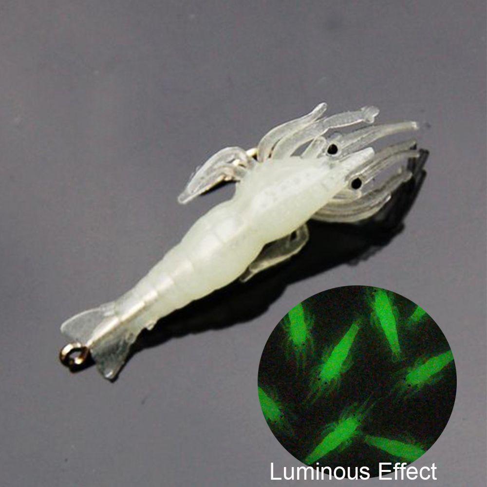 10Pcs New Soft Biomimetic Sea Fishing Prawn Lure Hook Worm Silicone Shrimp Fake Bait