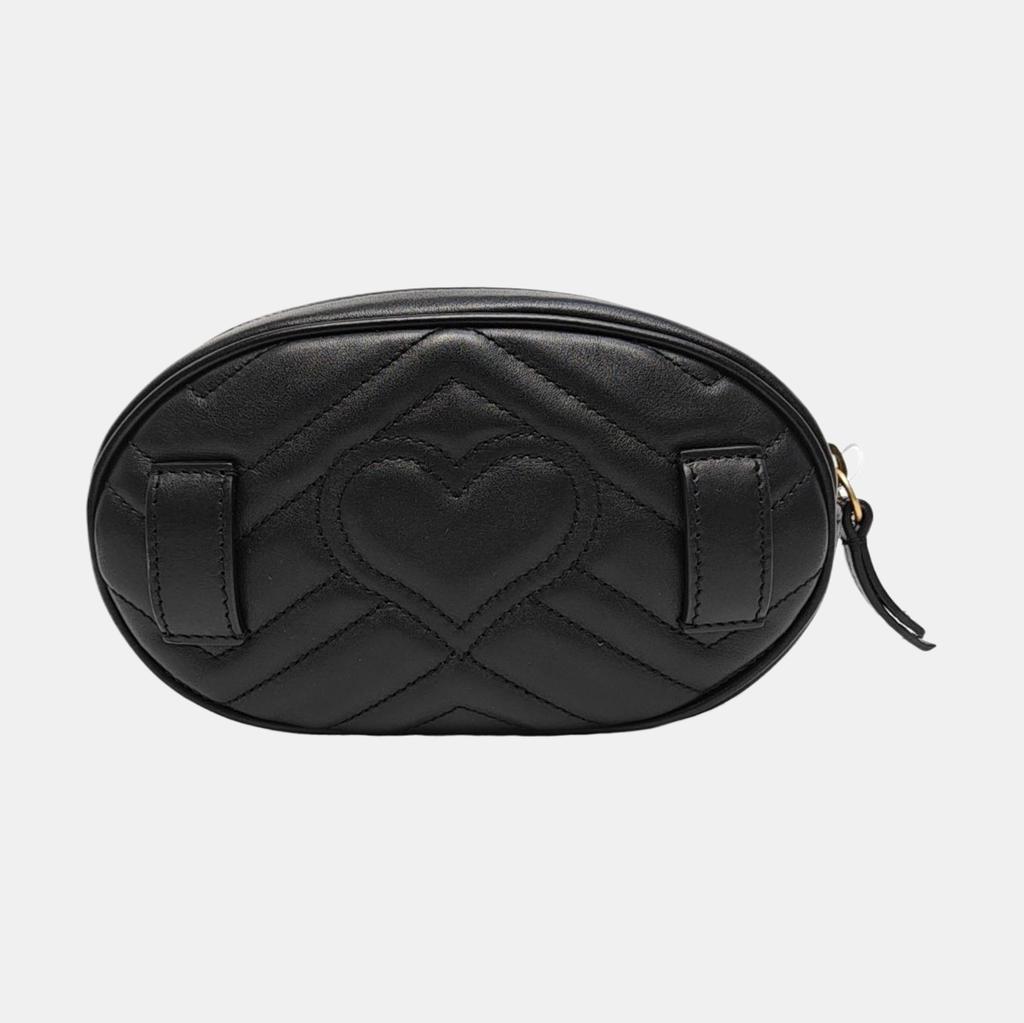 [Pre-Owned] Gucci Quilted Leather GG Marmont Matelassé Belt Bag 38/95 'Black' - Excellent #6JVJ8L