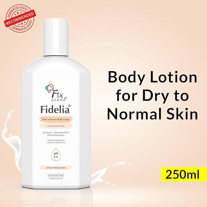 Fixderma Fidelia Ежедневный увлажняющий лосьон для лица и тела (зимний) для женщин и мужчин | Лосьон для тела для сухой кожи с маслом жожоба и овсянкой - 250 мл