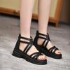 Spring and Summer New Thick-soled Roman Sandals Women's Rear Zipper Thick Heel Open-toe Fashion Casual Sandals