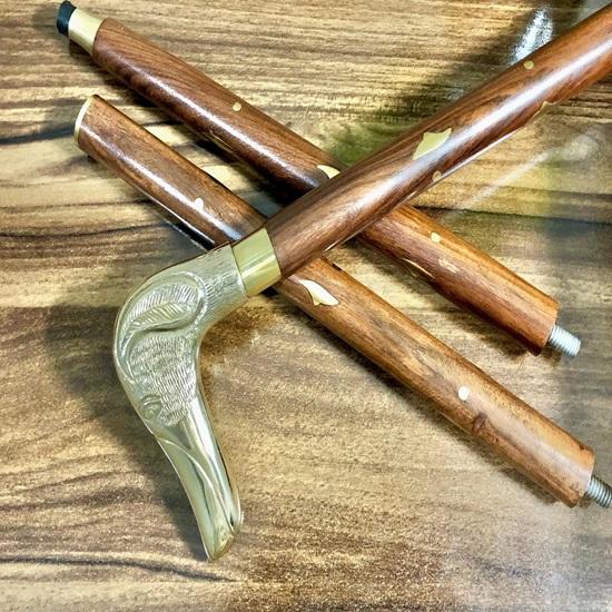 Викторианская трость Ручная работа Трость с ручкой в виде собаки из цельной латуни 3-секционная конструкция Средство передвижения для пожилых людей Унисекс подарок для стимпанка