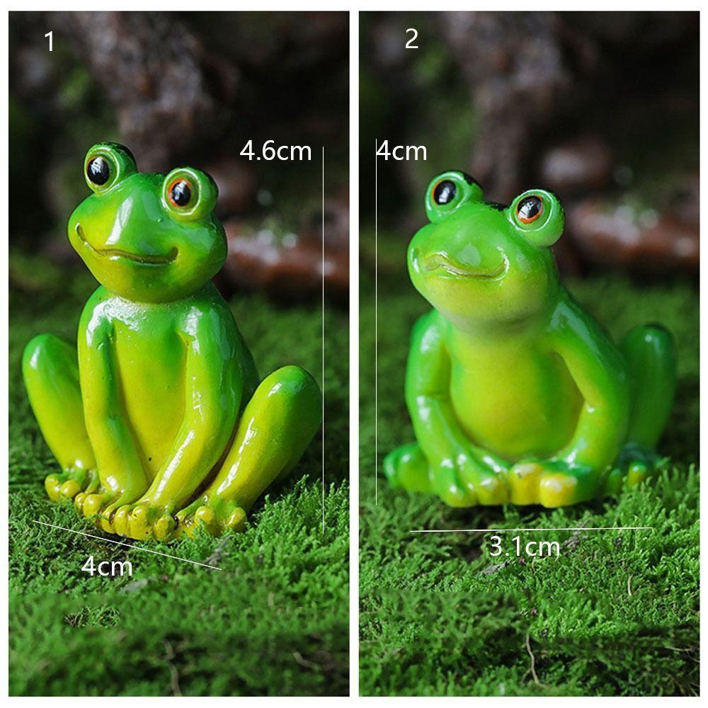 Mini Garden Frog Ornament Resin Micro Landscape Decoration Animal Statue Frog Figurines Patio